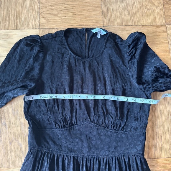 & Other Stories Triangle Bodice Ruffled Mini Dress Black Heart Print Size 8 - Picture 9 of 11